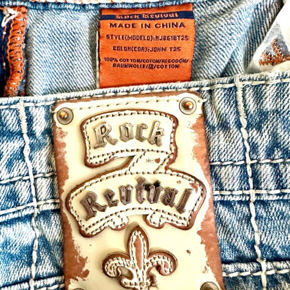 Rock Revival Jeans Size 42 Inseam 31 inches John Straight - Picture 10 of 11